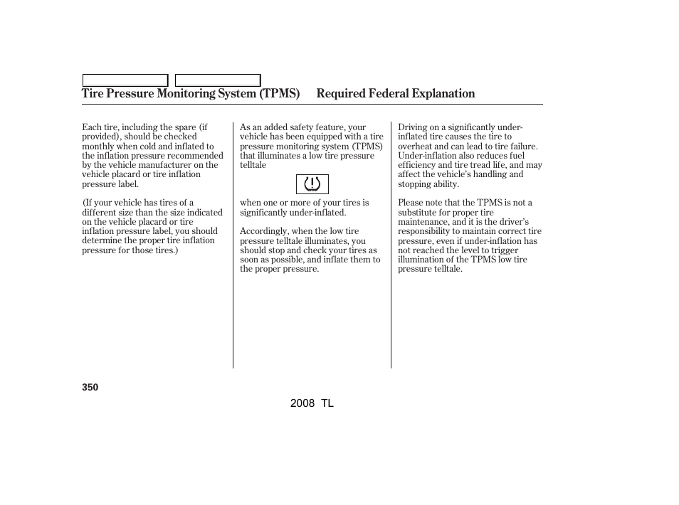 Acura 2008 TL - Owner's Manual User Manual | Page 353 / 376