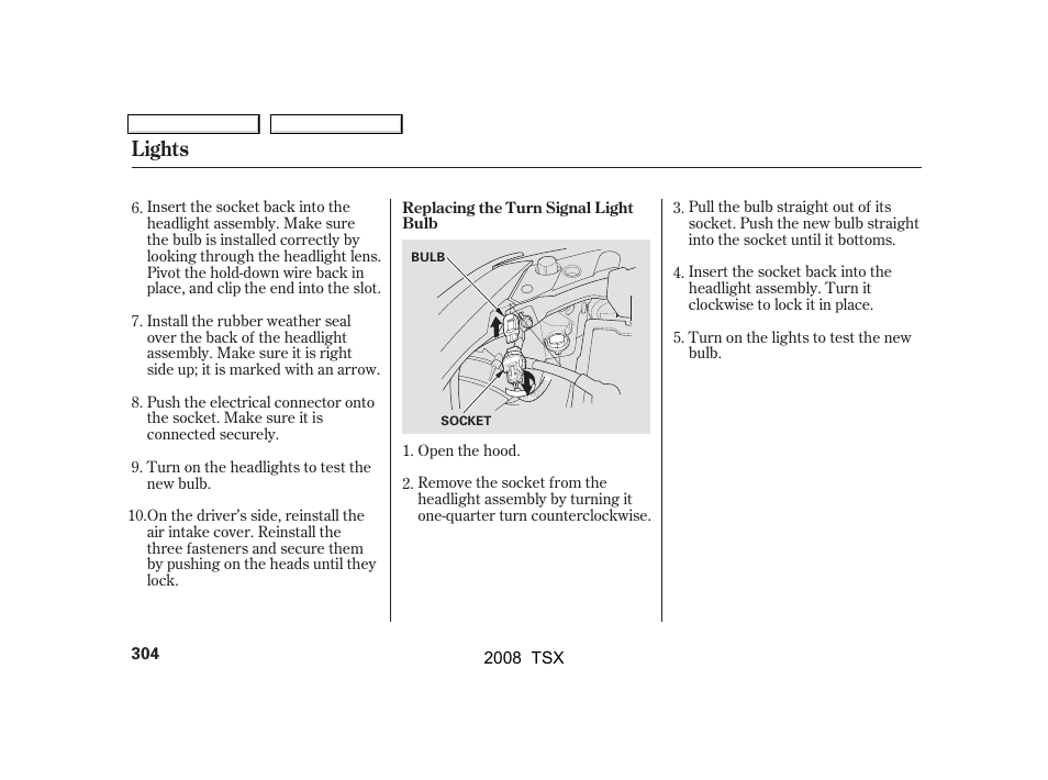 Lights | Acura 2008 TSX - Owner's Manual User Manual | Page 307 / 388