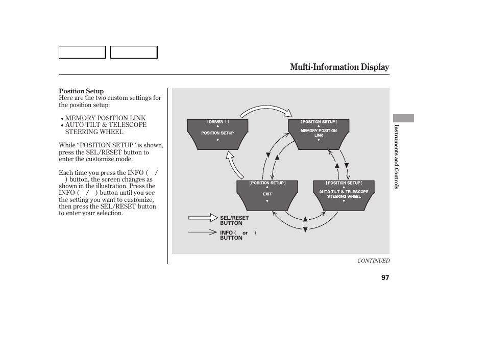 Multi-information display | Acura 2007 MDX - Owner's Manual User Manual | Page 101 / 479