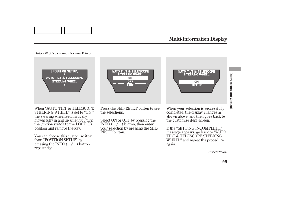 Multi-information display | Acura 2007 MDX - Owner's Manual User Manual | Page 103 / 479