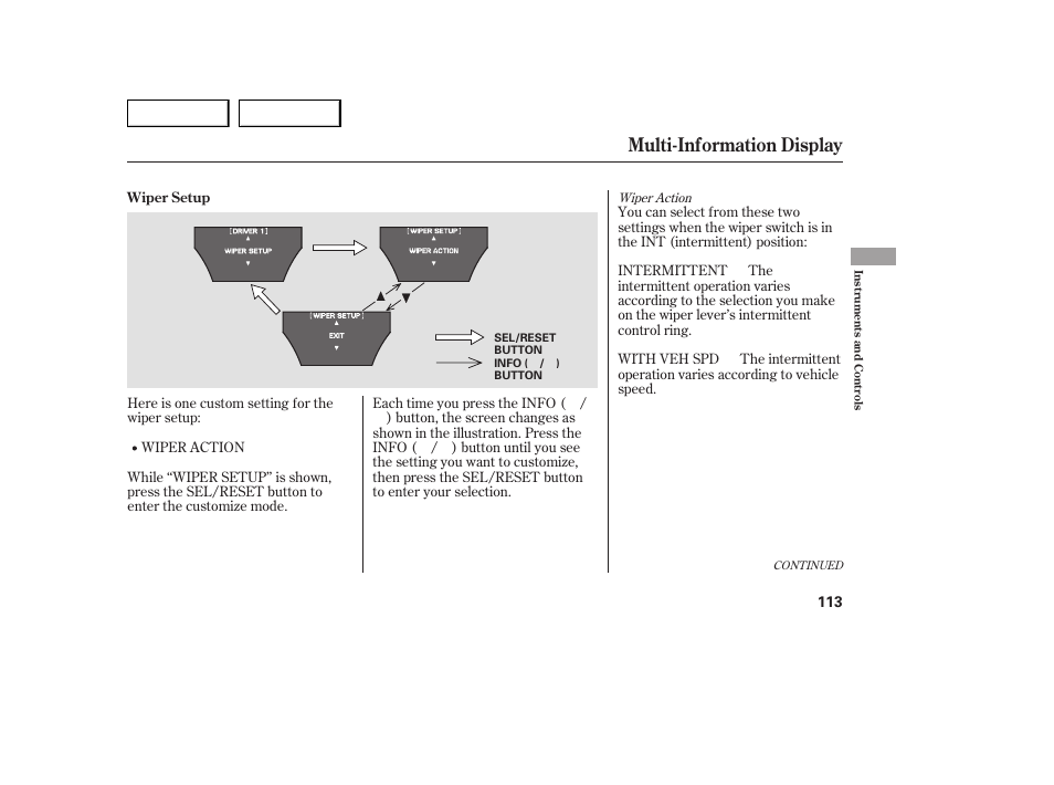 Multi-information display | Acura 2007 MDX - Owner's Manual User Manual | Page 117 / 479