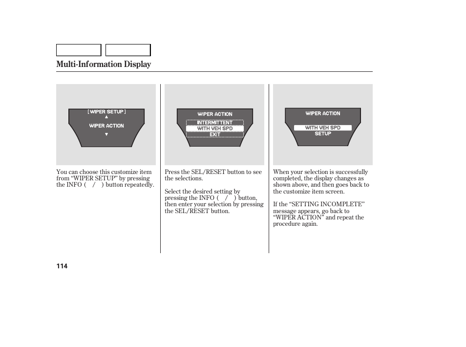 Multi-information display | Acura 2007 MDX - Owner's Manual User Manual | Page 118 / 479