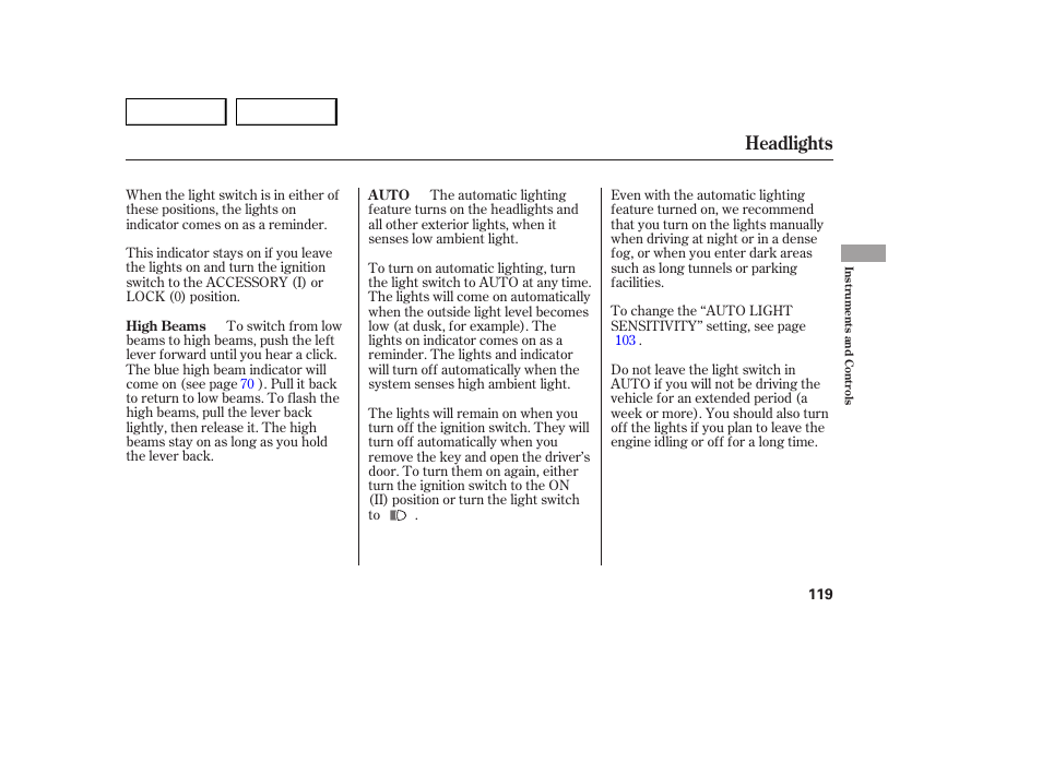 Headlights | Acura 2007 MDX - Owner's Manual User Manual | Page 123 / 479