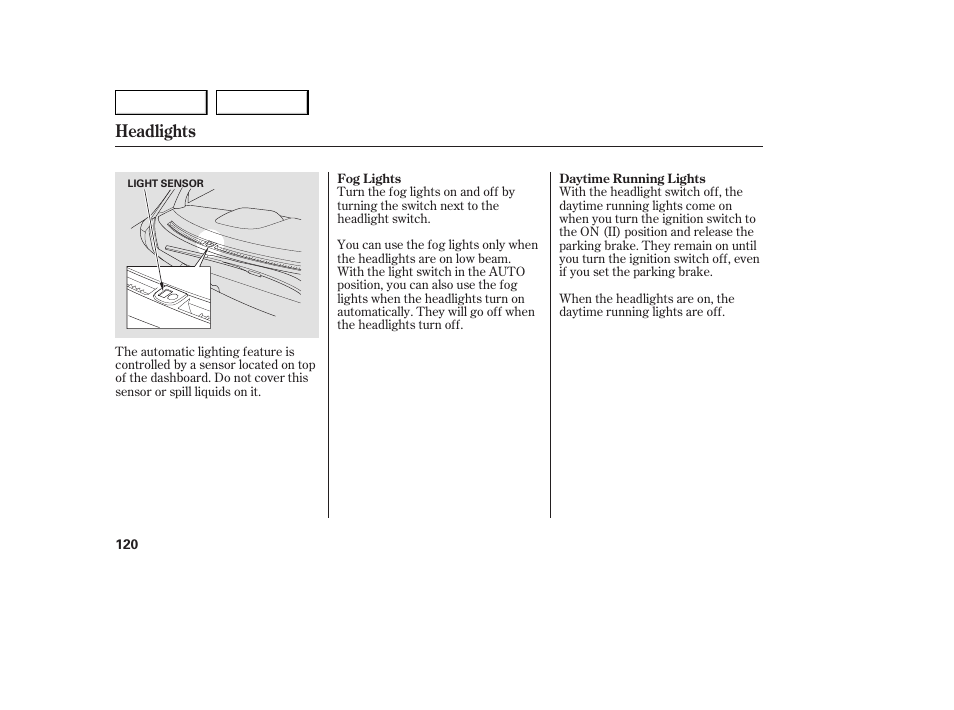 Headlights | Acura 2007 MDX - Owner's Manual User Manual | Page 124 / 479