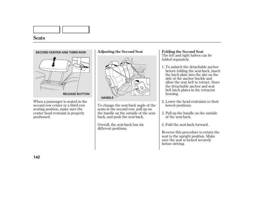 Seats | Acura 2007 MDX - Owner's Manual User Manual | Page 146 / 479