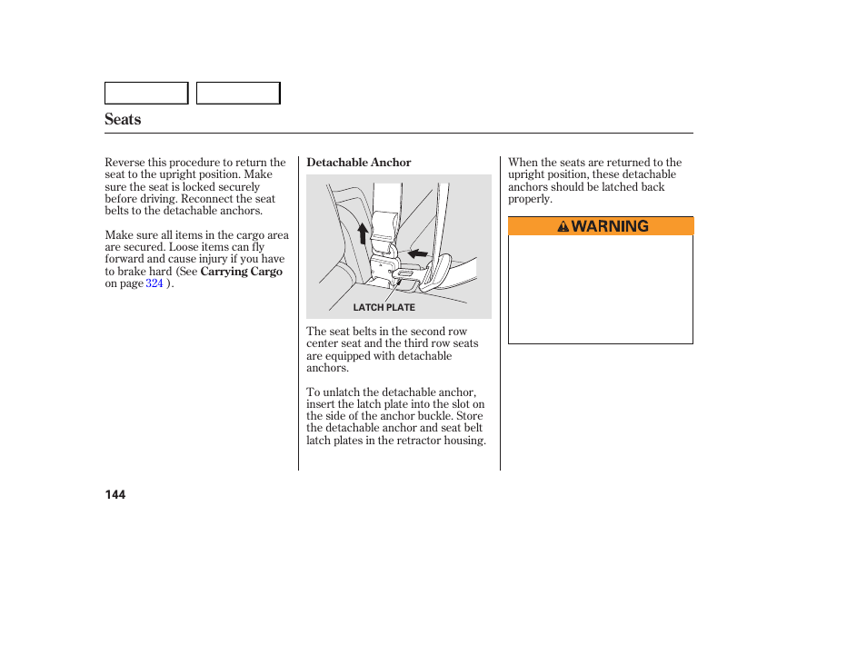 Seats | Acura 2007 MDX - Owner's Manual User Manual | Page 148 / 479
