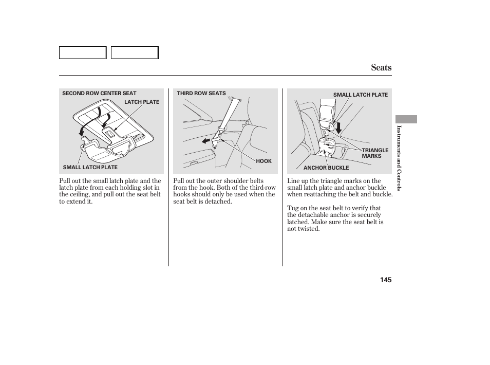 Seats | Acura 2007 MDX - Owner's Manual User Manual | Page 149 / 479