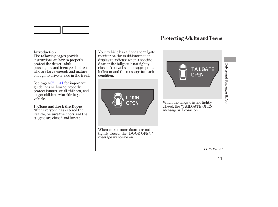 Protecting adults and teens | Acura 2007 MDX - Owner's Manual User Manual | Page 15 / 479