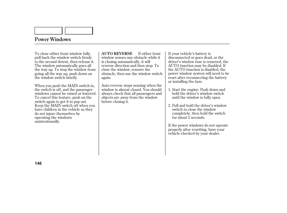 Power windows | Acura 2007 MDX - Owner's Manual User Manual | Page 152 / 479