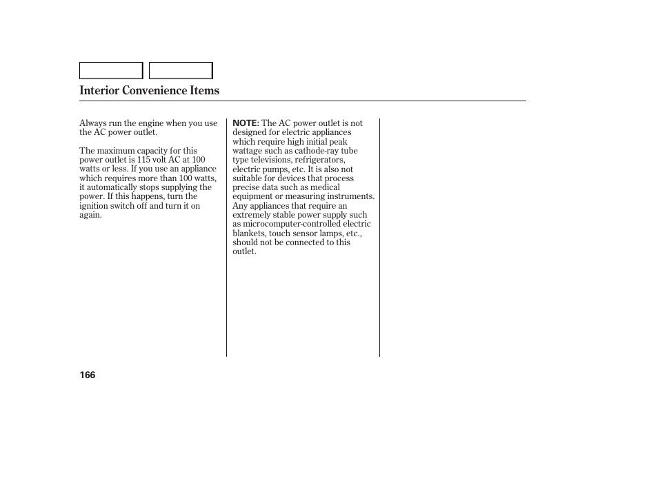Interior convenience items | Acura 2007 MDX - Owner's Manual User Manual | Page 170 / 479
