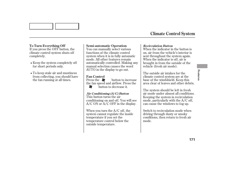 Climate control system | Acura 2007 MDX - Owner's Manual User Manual | Page 175 / 479