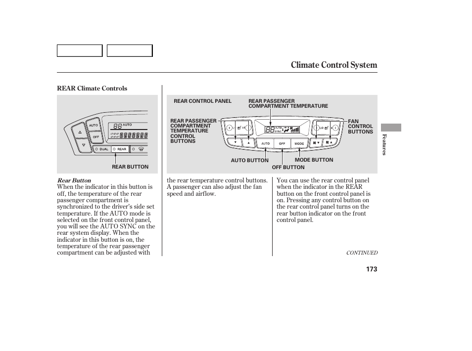 Climate control system | Acura 2007 MDX - Owner's Manual User Manual | Page 177 / 479