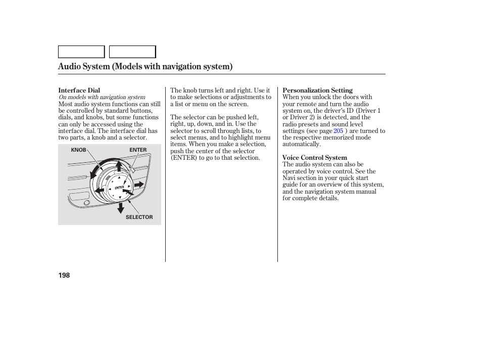 Audio system (models with navigation system) | Acura 2007 MDX - Owner's Manual User Manual | Page 202 / 479