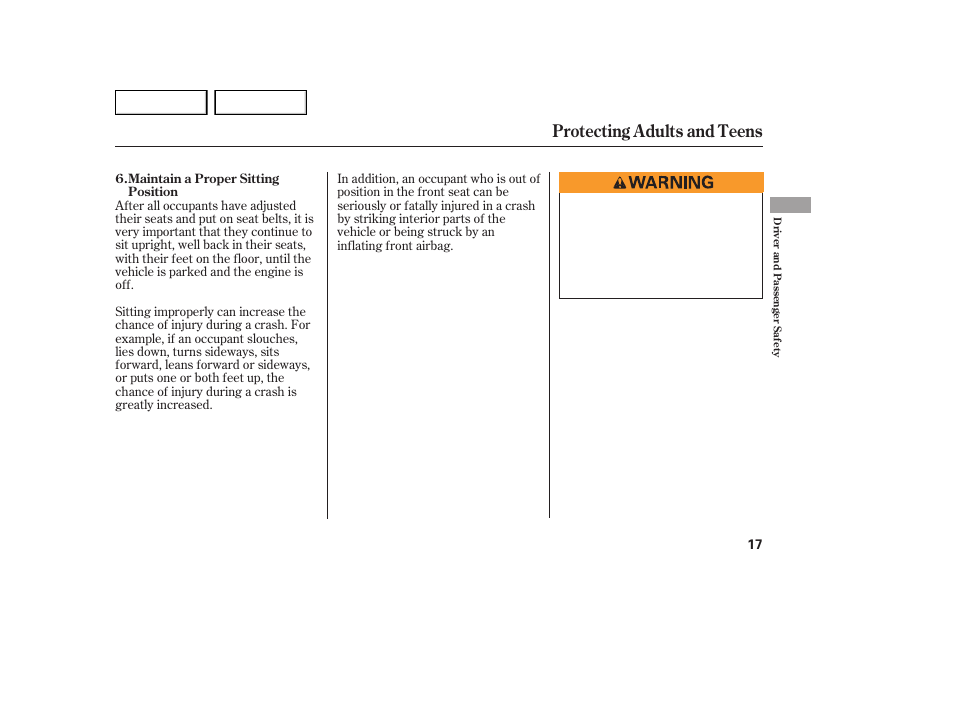 Protecting adults and teens | Acura 2007 MDX - Owner's Manual User Manual | Page 21 / 479