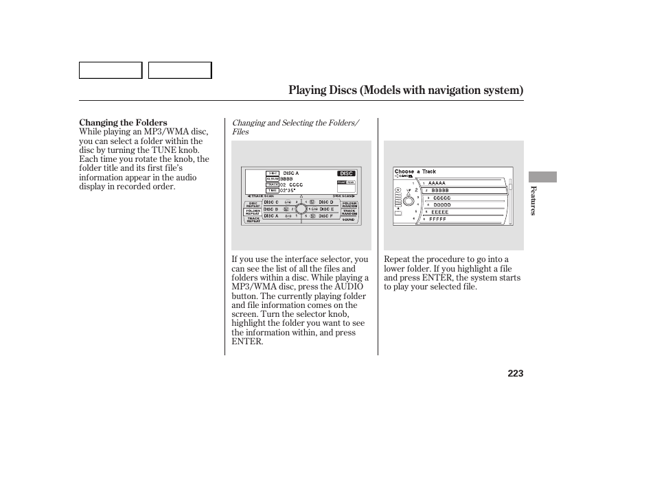 Playing discs (models with navigation system) | Acura 2007 MDX - Owner's Manual User Manual | Page 227 / 479