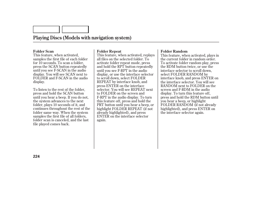 Playing discs (models with navigation system) | Acura 2007 MDX - Owner's Manual User Manual | Page 228 / 479