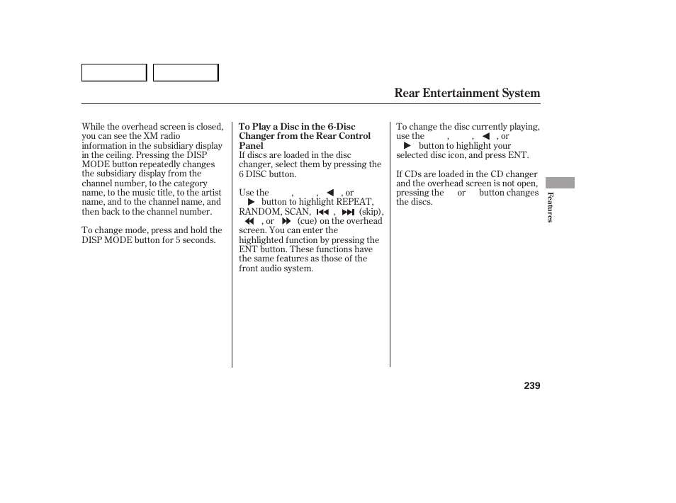 Rear entertainment system | Acura 2007 MDX - Owner's Manual User Manual | Page 243 / 479