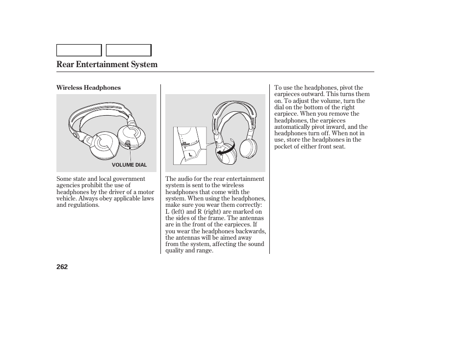 Rear entertainment system | Acura 2007 MDX - Owner's Manual User Manual | Page 266 / 479