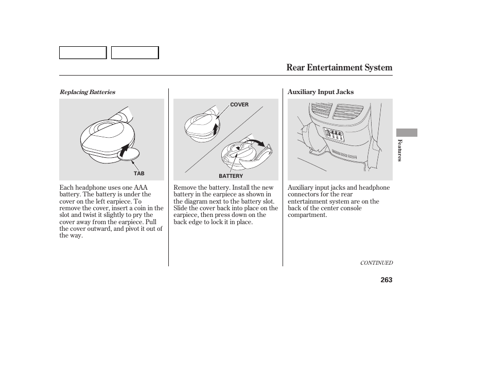 Rear entertainment system | Acura 2007 MDX - Owner's Manual User Manual | Page 267 / 479