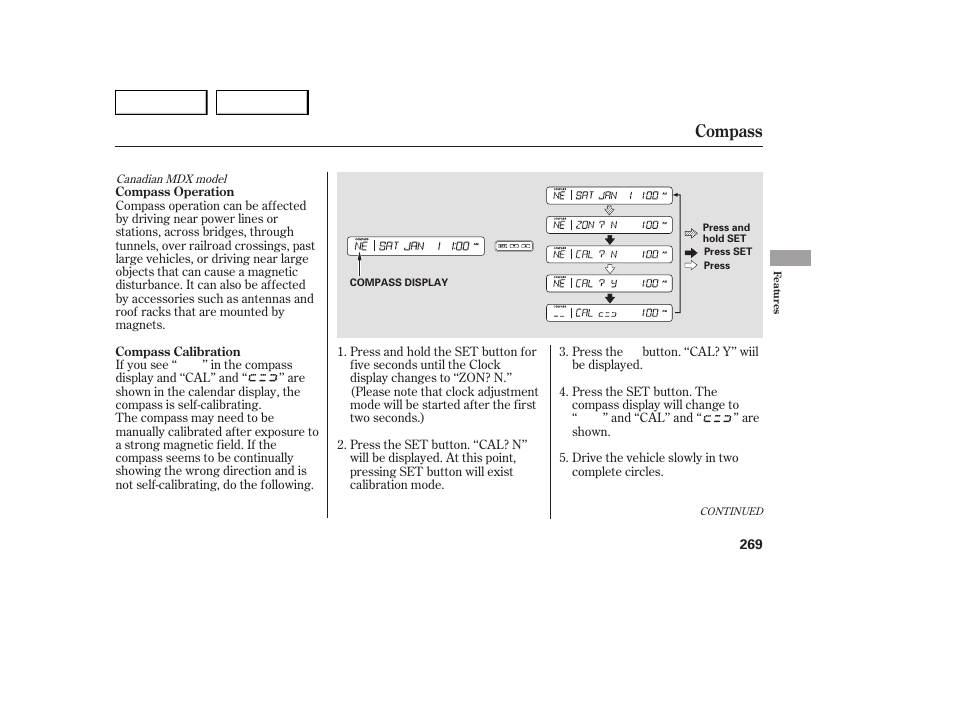 Compass | Acura 2007 MDX - Owner's Manual User Manual | Page 273 / 479