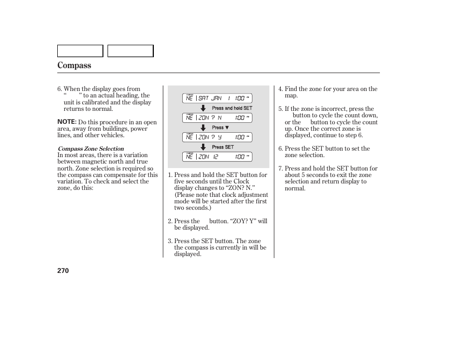 Compass | Acura 2007 MDX - Owner's Manual User Manual | Page 274 / 479