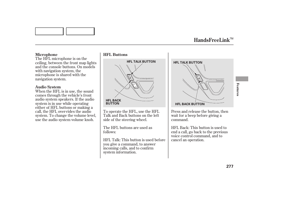 Handsfreelink | Acura 2007 MDX - Owner's Manual User Manual | Page 281 / 479