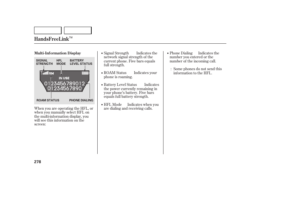 Handsfreelink | Acura 2007 MDX - Owner's Manual User Manual | Page 282 / 479