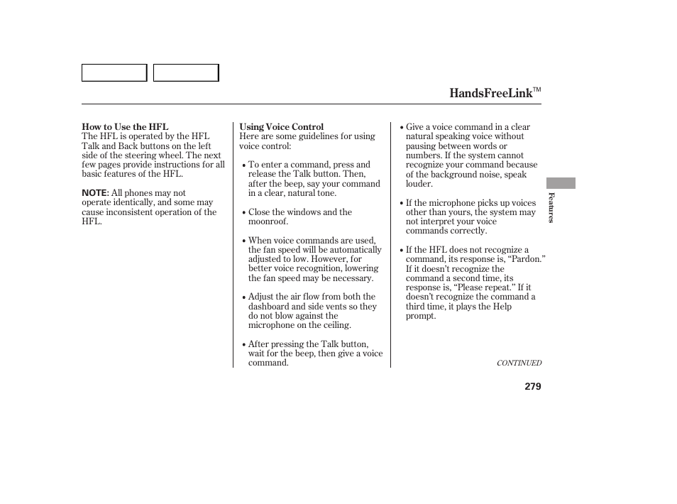 Handsfreelink | Acura 2007 MDX - Owner's Manual User Manual | Page 283 / 479