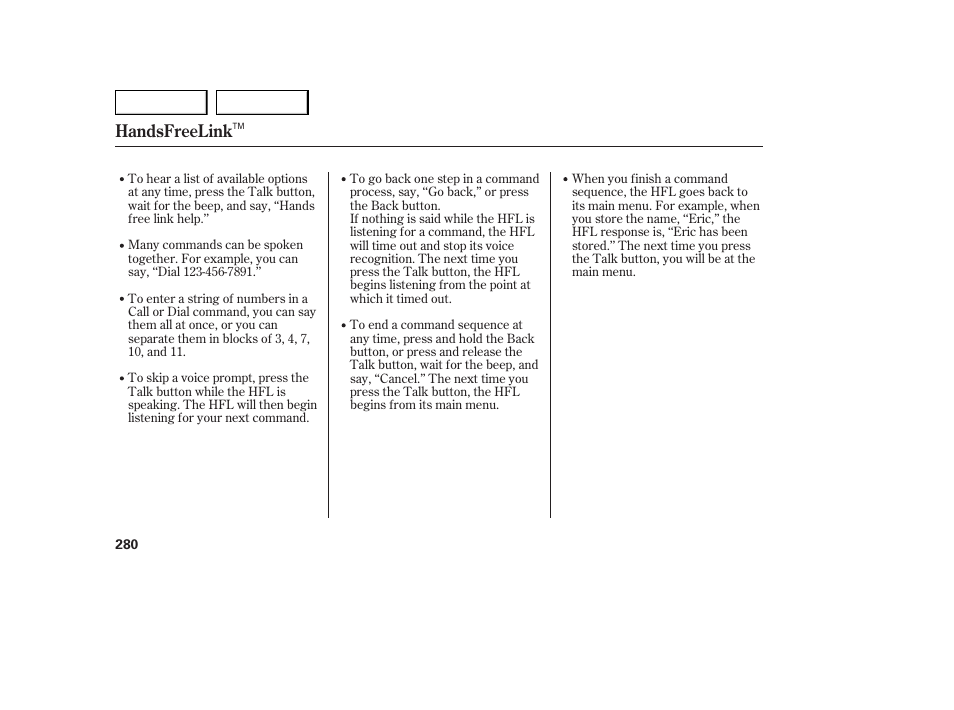 Handsfreelink | Acura 2007 MDX - Owner's Manual User Manual | Page 284 / 479