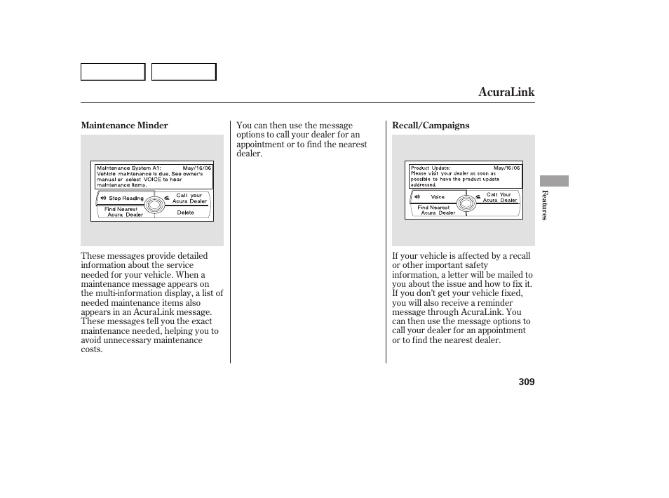 Acuralink | Acura 2007 MDX - Owner's Manual User Manual | Page 313 / 479