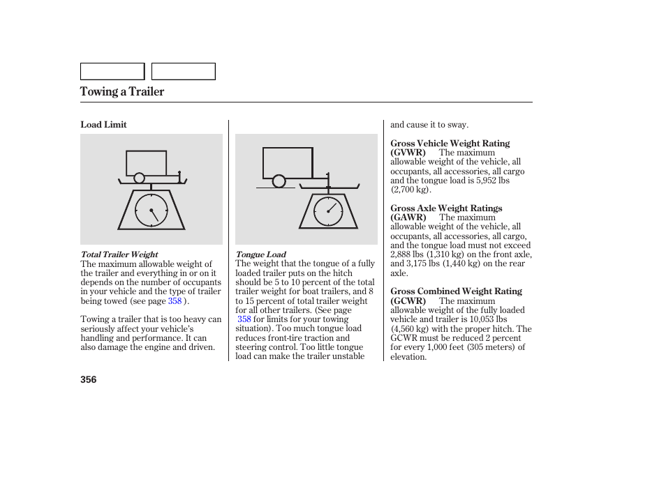 Towing a trailer | Acura 2007 MDX - Owner's Manual User Manual | Page 360 / 479