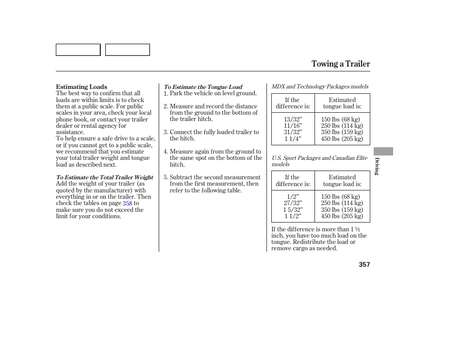 Towing a trailer | Acura 2007 MDX - Owner's Manual User Manual | Page 361 / 479