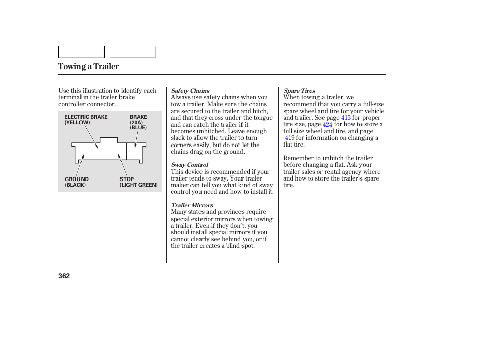 Towing a trailer | Acura 2007 MDX - Owner's Manual User Manual | Page 366 / 479