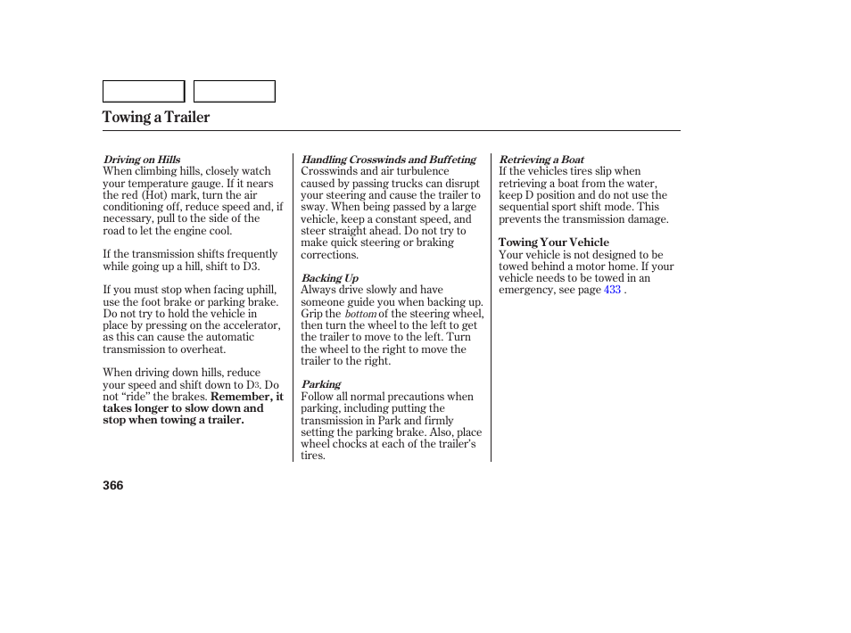 Towing a trailer | Acura 2007 MDX - Owner's Manual User Manual | Page 370 / 479