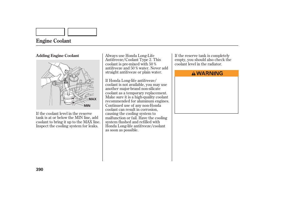 Engine coolant | Acura 2007 MDX - Owner's Manual User Manual | Page 394 / 479