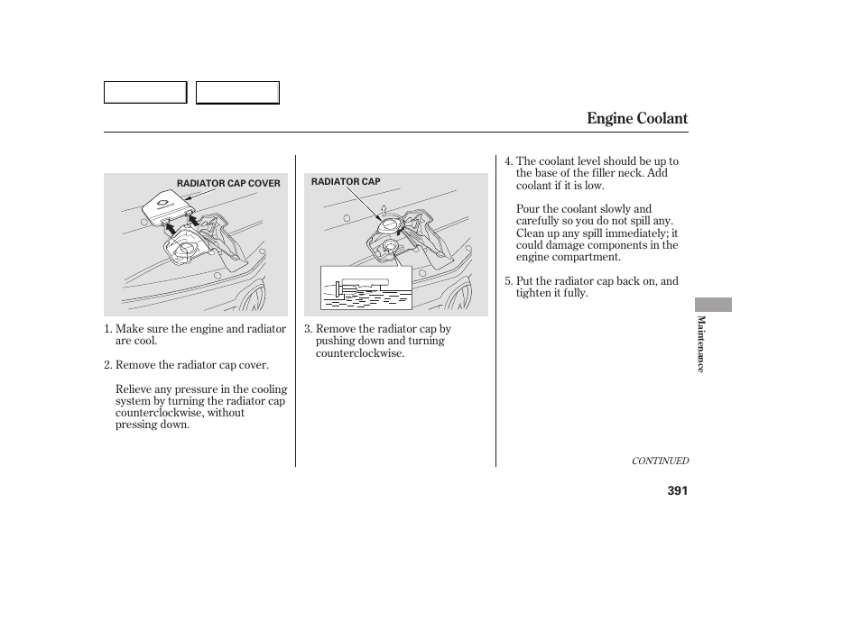 Engine coolant | Acura 2007 MDX - Owner's Manual User Manual | Page 395 / 479