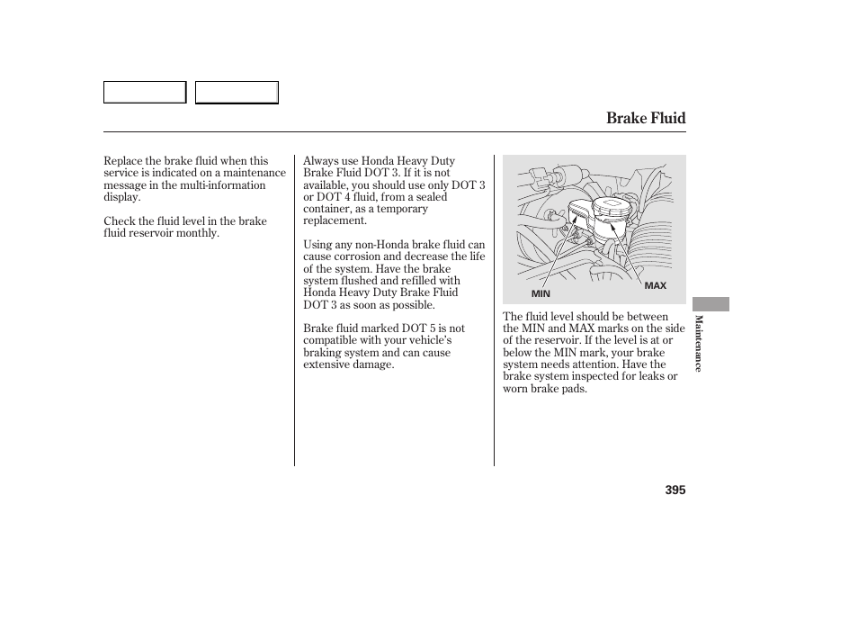 Brake fluid | Acura 2007 MDX - Owner's Manual User Manual | Page 399 / 479