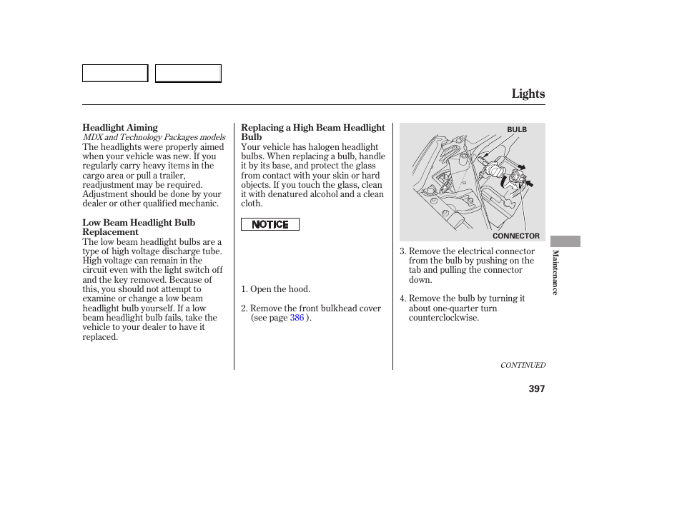 Lights | Acura 2007 MDX - Owner's Manual User Manual | Page 401 / 479
