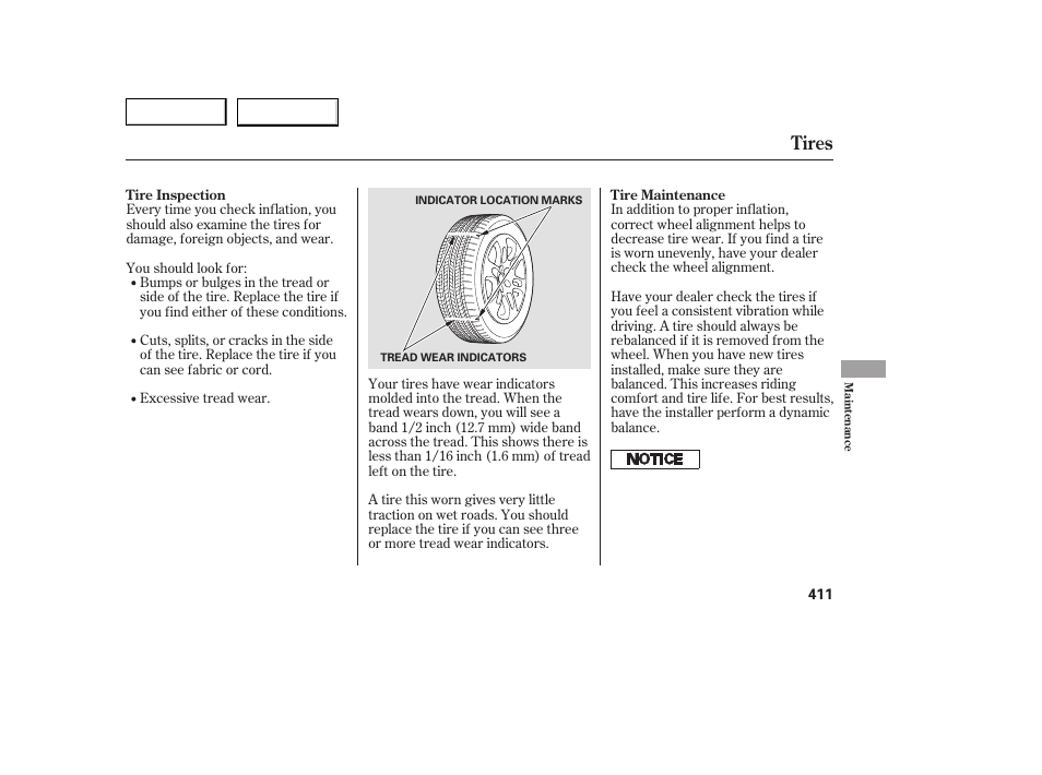 Tires | Acura 2007 MDX - Owner's Manual User Manual | Page 415 / 479
