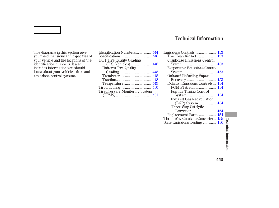 Technical information | Acura 2007 MDX - Owner's Manual User Manual | Page 447 / 479