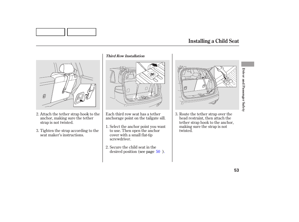 Installing a child seat | Acura 2007 MDX - Owner's Manual User Manual | Page 57 / 479