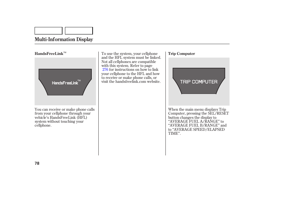 Multi-information display | Acura 2007 MDX - Owner's Manual User Manual | Page 82 / 479