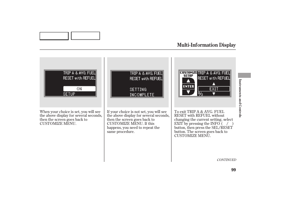 Multi-information display | Acura 2007 RDX - Owner's Manual User Manual | Page 103 / 442