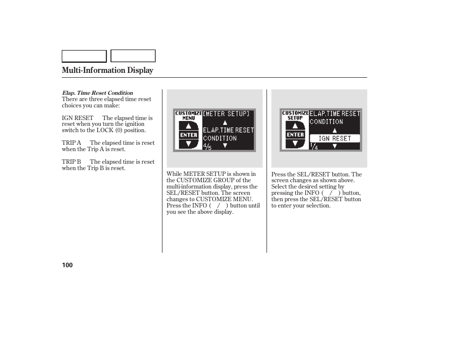 Multi-information display | Acura 2007 RDX - Owner's Manual User Manual | Page 104 / 442
