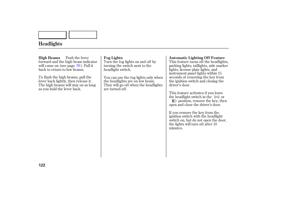 Headlights | Acura 2007 RDX - Owner's Manual User Manual | Page 126 / 442