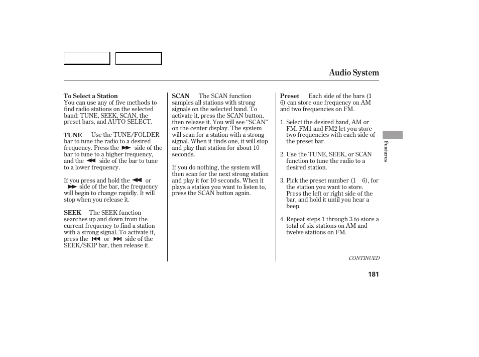 Audio system | Acura 2007 RDX - Owner's Manual User Manual | Page 185 / 442