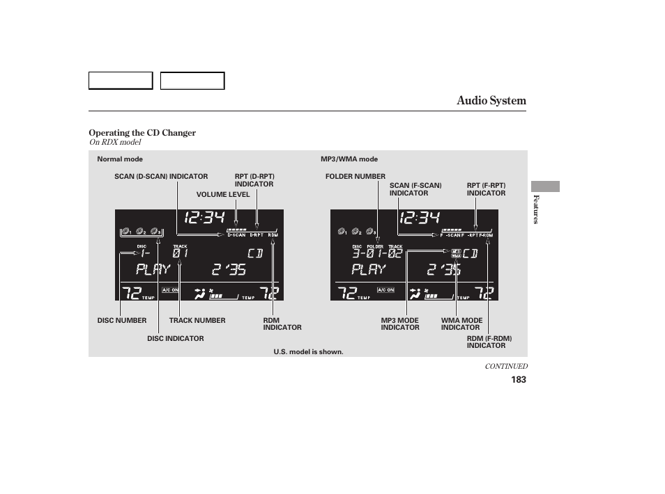 Audio system | Acura 2007 RDX - Owner's Manual User Manual | Page 187 / 442