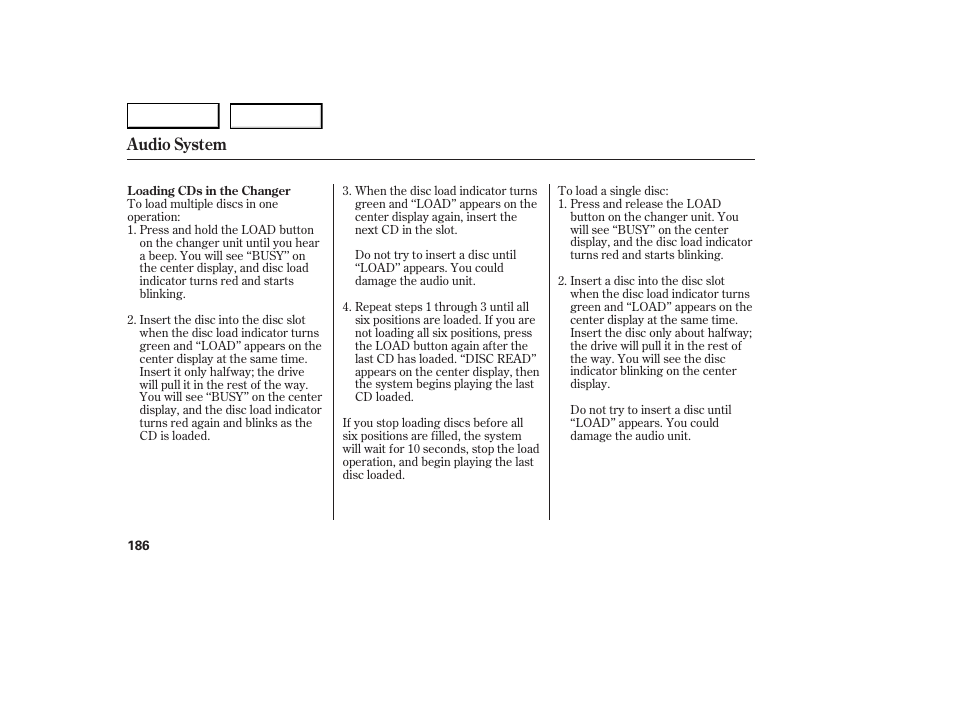 Audio system | Acura 2007 RDX - Owner's Manual User Manual | Page 190 / 442