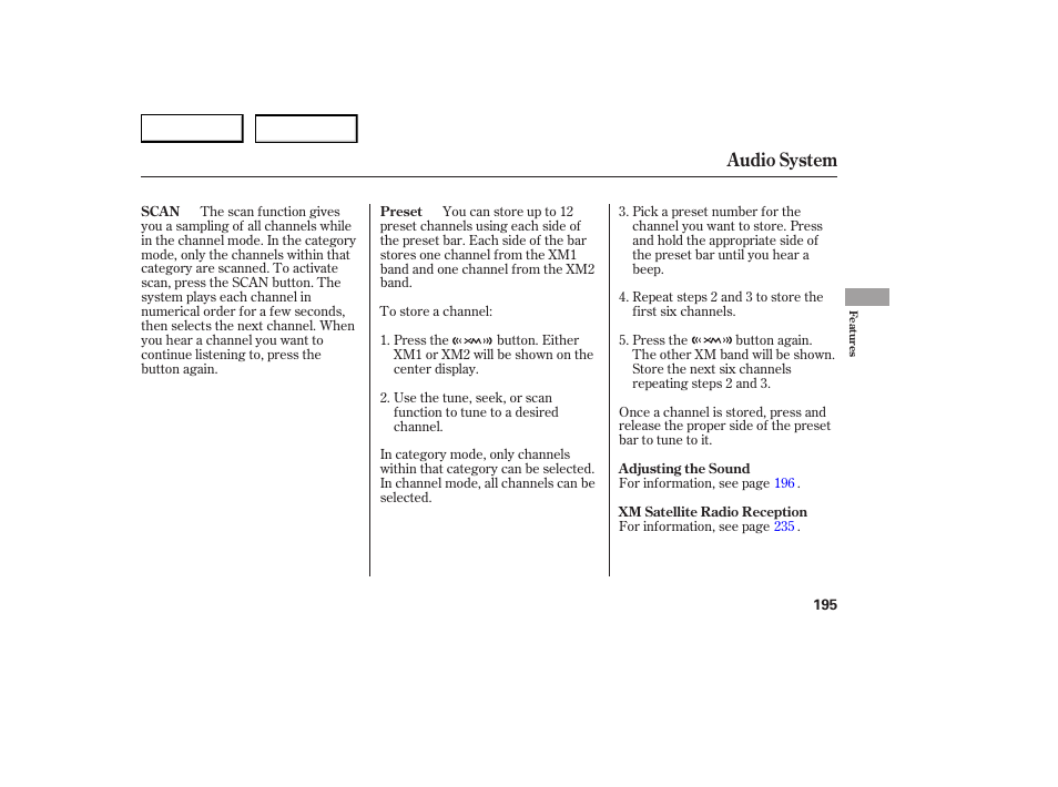 Audio system | Acura 2007 RDX - Owner's Manual User Manual | Page 199 / 442