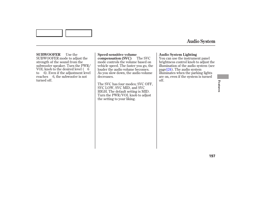 Audio system | Acura 2007 RDX - Owner's Manual User Manual | Page 201 / 442